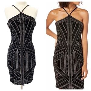 NEW Jump Apparel Womens XS Constellation Bodycon Dress Black‎ Mauve Glitter